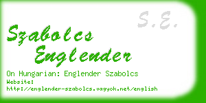 szabolcs englender business card